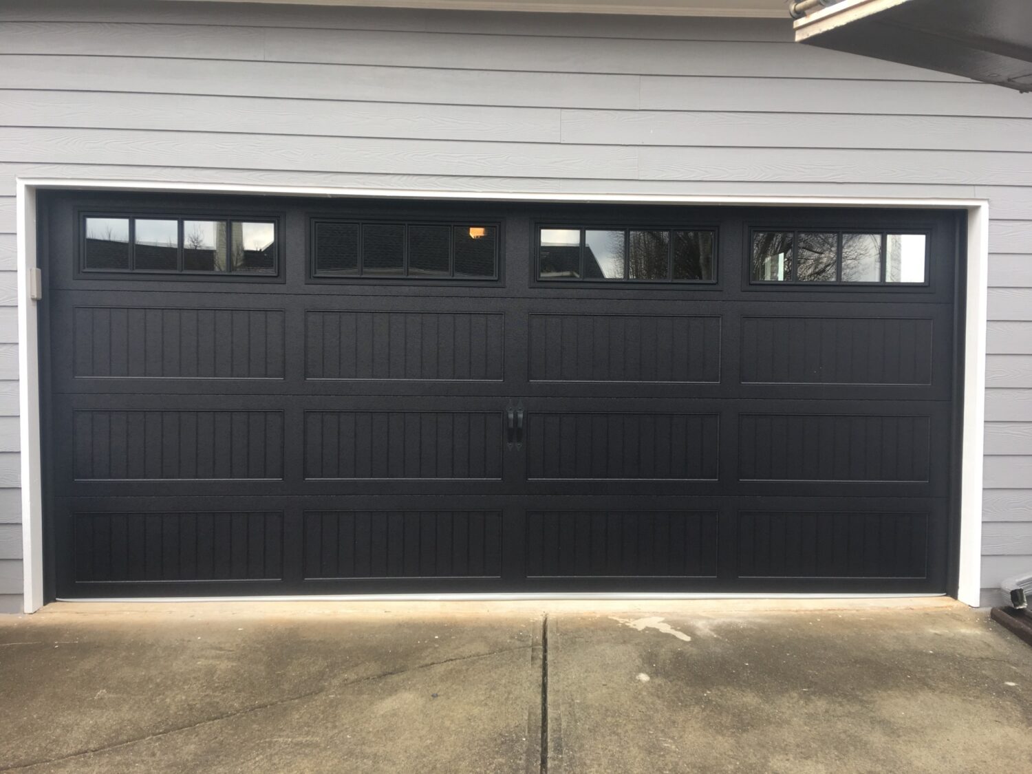 Black Carriage Stamp Garage Door | Suwanee GA-Aaron Overhead