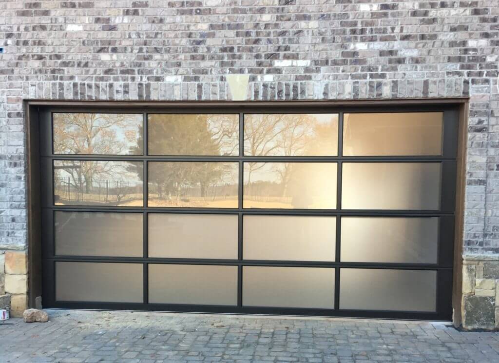 Black-Frame-Glass-Garage-Doors