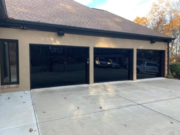 Black Frameless Glass Garage Door Cumming GA | CHI Modern