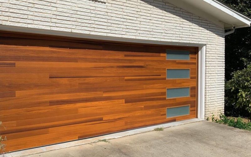 Carriage Faux Wood Steel Garage Door W/ Windows - Atlanta GA