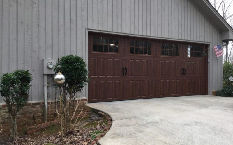 Carriage Faux Wood Steel Garage Door W/ Windows Atlanta GA