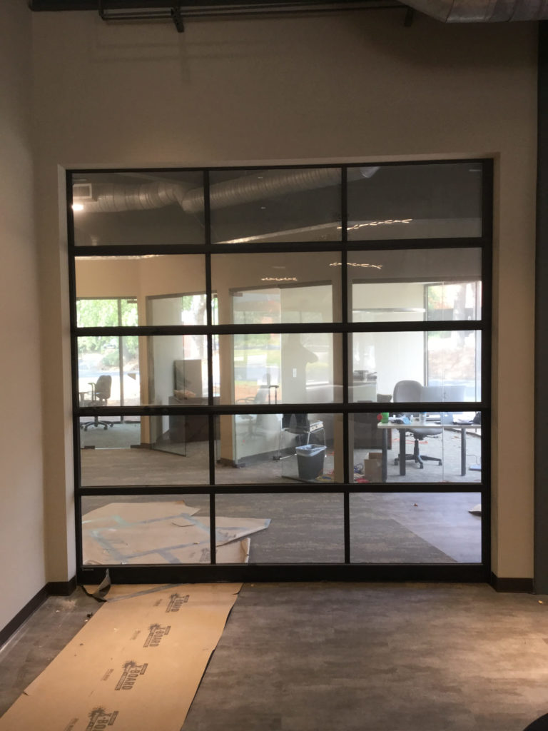Clear Glass Overhead Door Inside Office Norcross GA