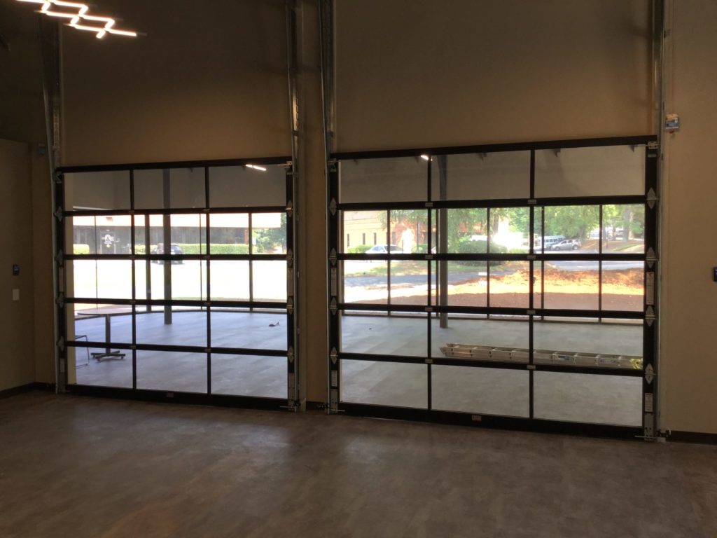 Glass Garage Doors Installed In Office Norcross GA
