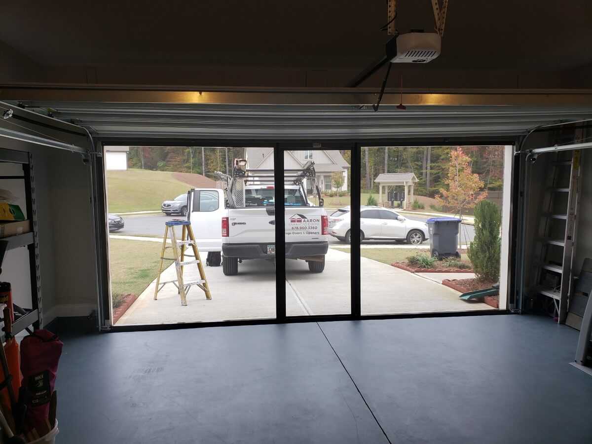 Unique Garage Door Screen Inside Mount with Simple Decor