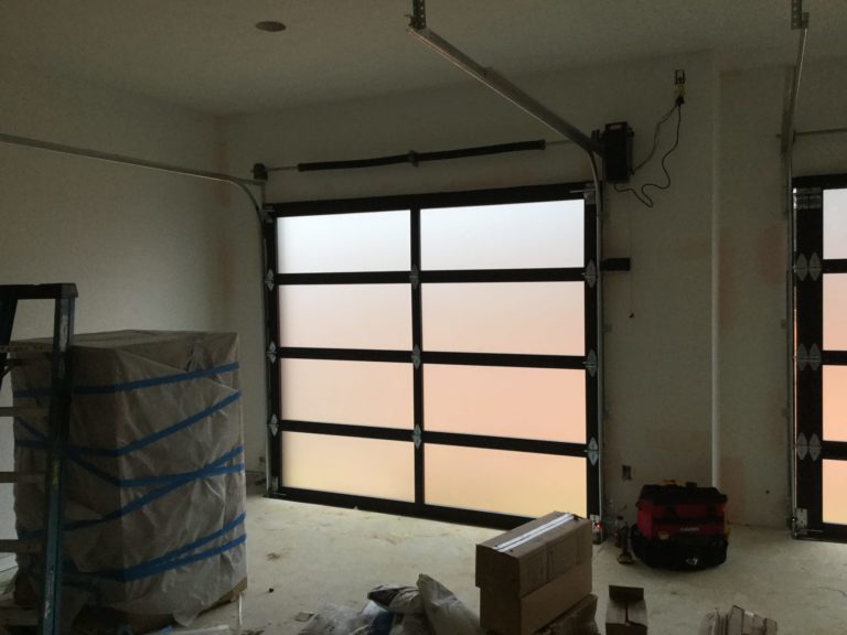 Black Modern Glass Garage Door Dacula GA Modern Garage Doors, Black Glass Garage Doors, Garage