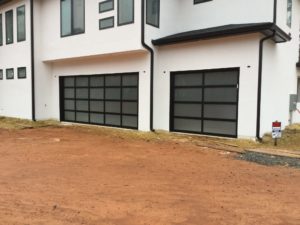 Black Modern Glass Garage Doors Frosted Glass - Dacula GA