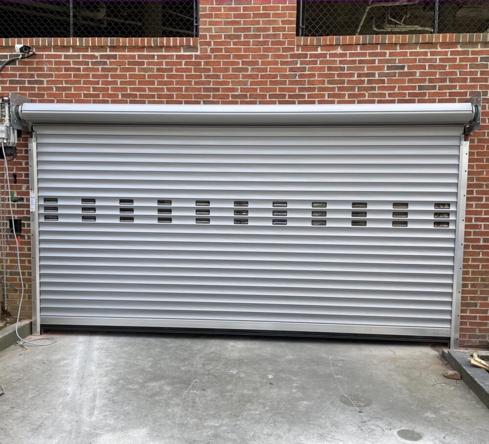 Modern Custom Wood Plank Garage Door W/ Windows Atlanta GA