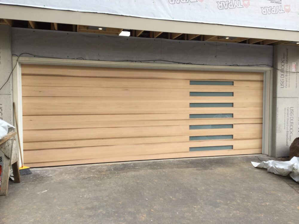 Custom Modern Wood Plank Garage Door Atlanta
