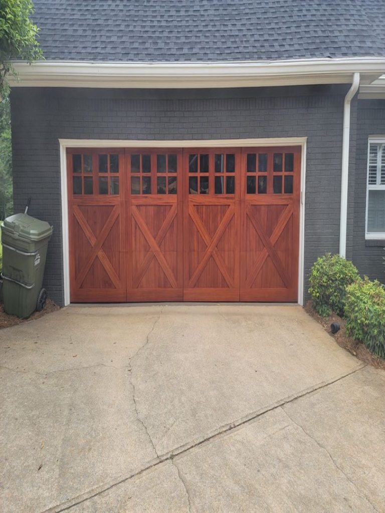 custom mahogany garage door