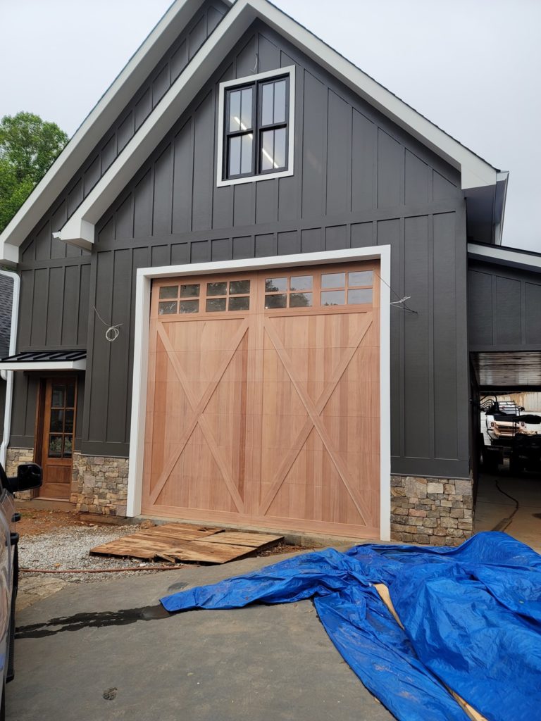 custom real wood garage door