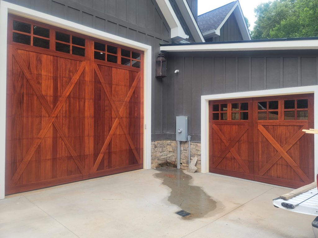 mahogany wood garage door