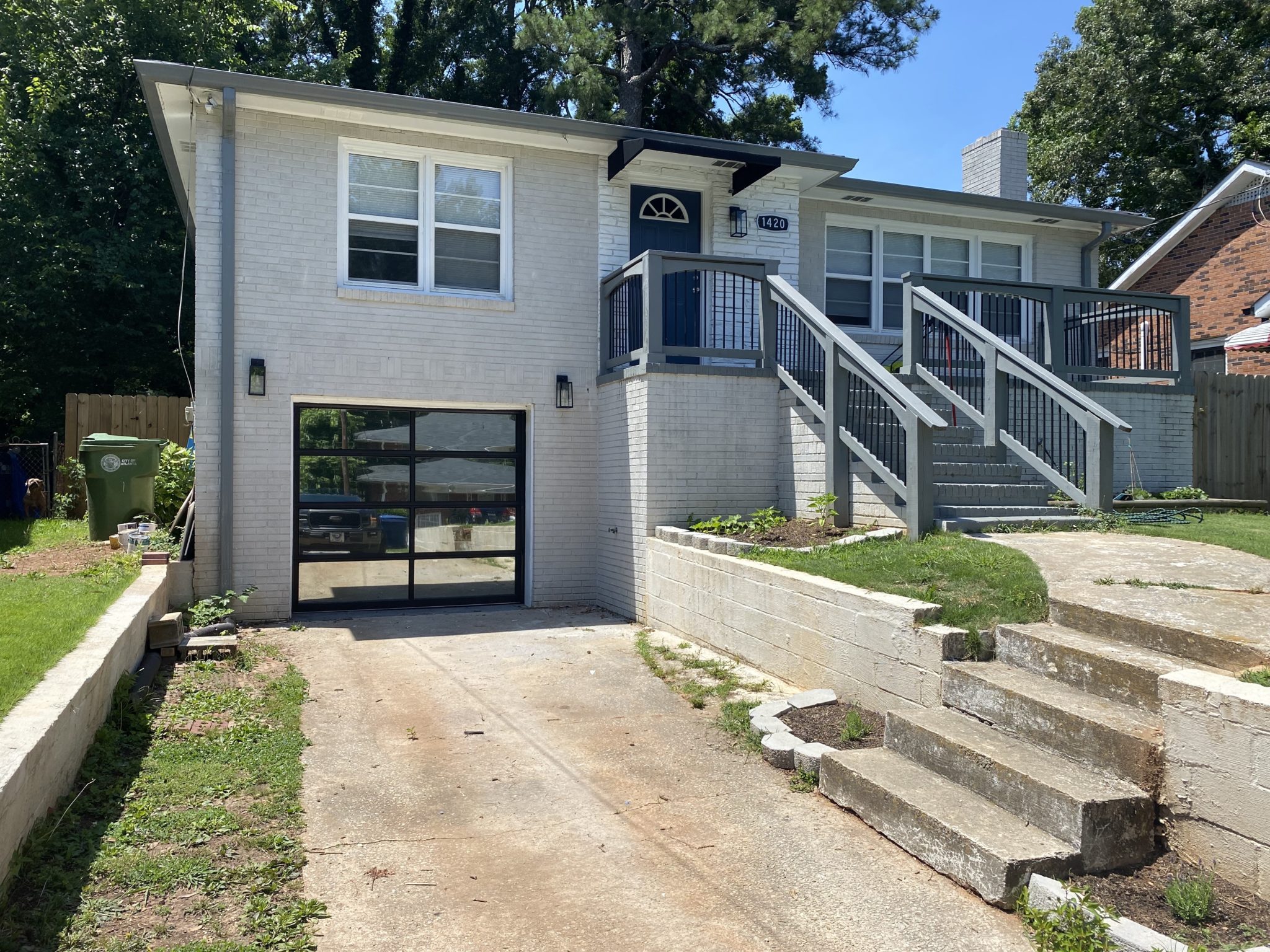Full View Mirrored Modern Glass Garage Door Atlanta GA Aaron Overhead