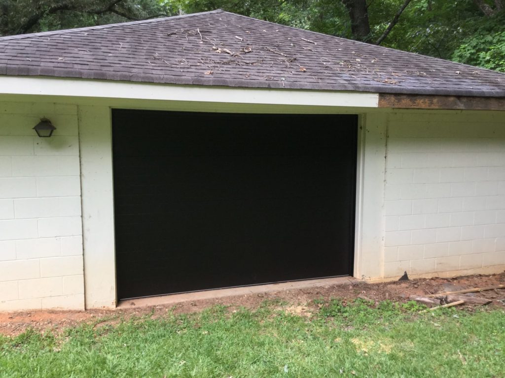 Modern Black Plank Garage Door