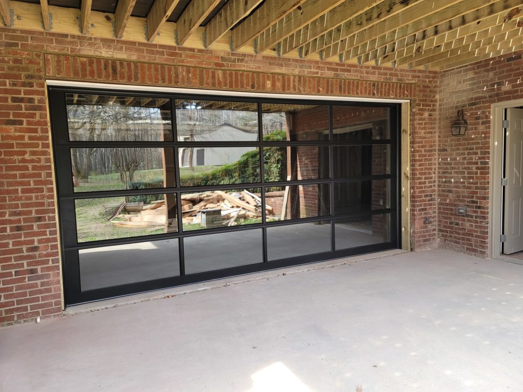 mirrored glass garage door