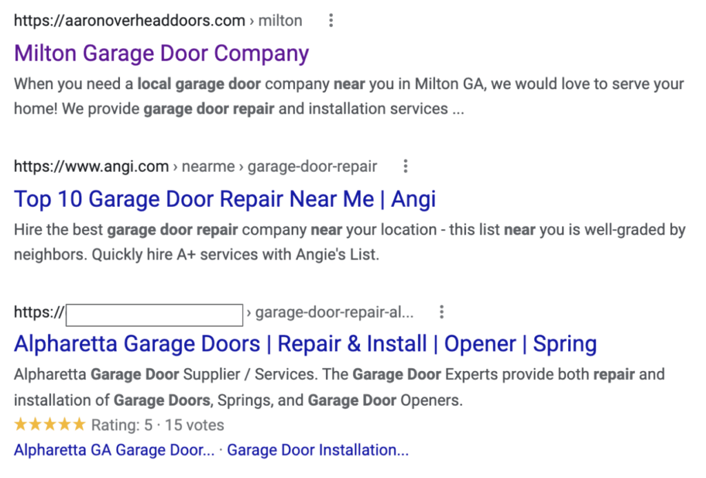 garage door company near me