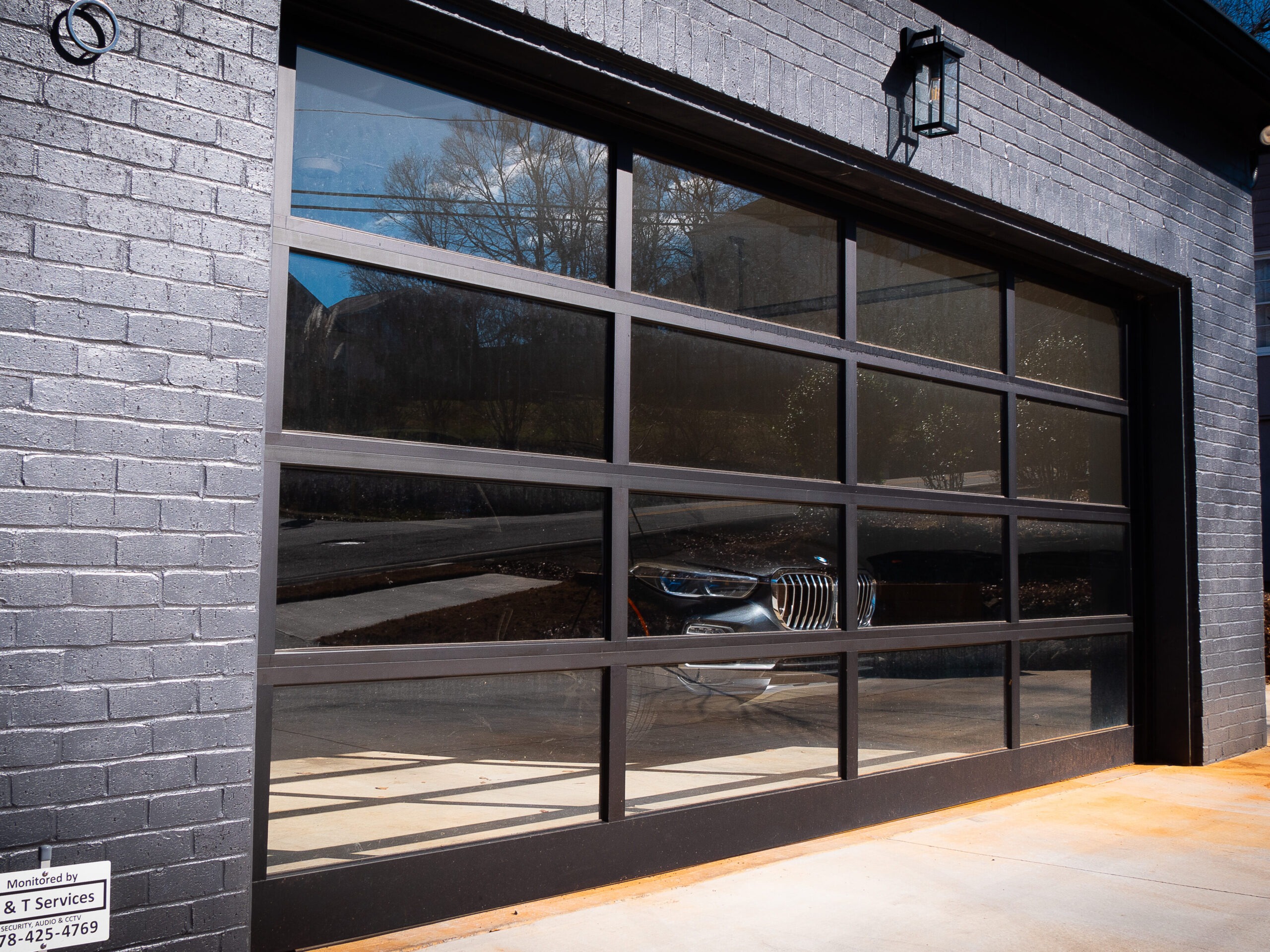 Modern Black Glass Garage Door
